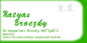 matyas broczky business card